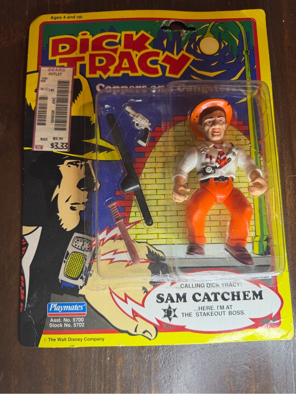 VTG Dick Tracy Sam Catchem Action Figure In Original Packaging